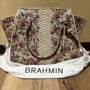 Brahmin Priscilla Satchel in Ivory Labyrinth.